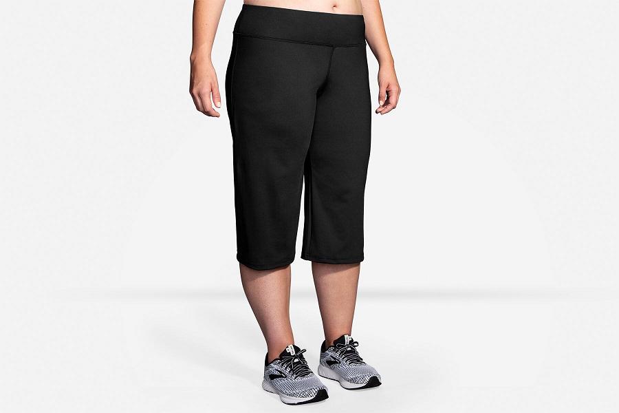 Brooks Venture Women Athletic Wear & Running Capri Black PTY792831